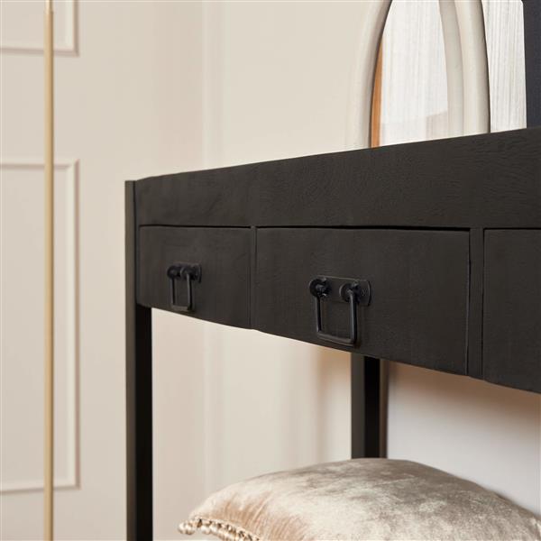 Grote foto zwarte sidetable britt black 150 cm huis en inrichting eettafels