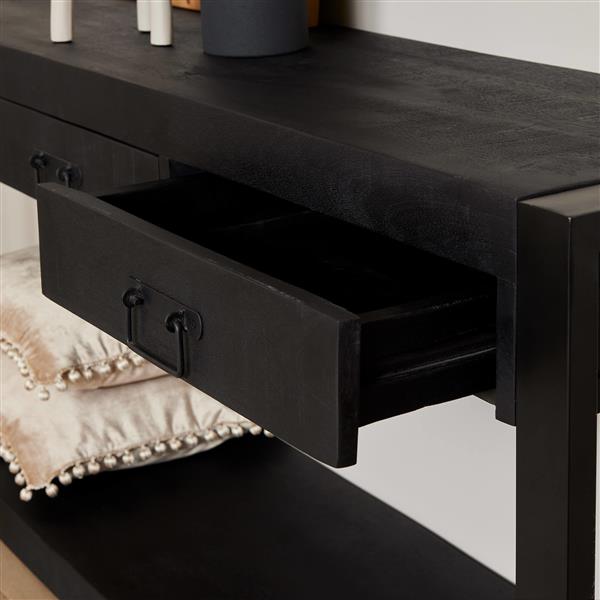 Grote foto zwarte sidetable britt black 150 cm huis en inrichting eettafels