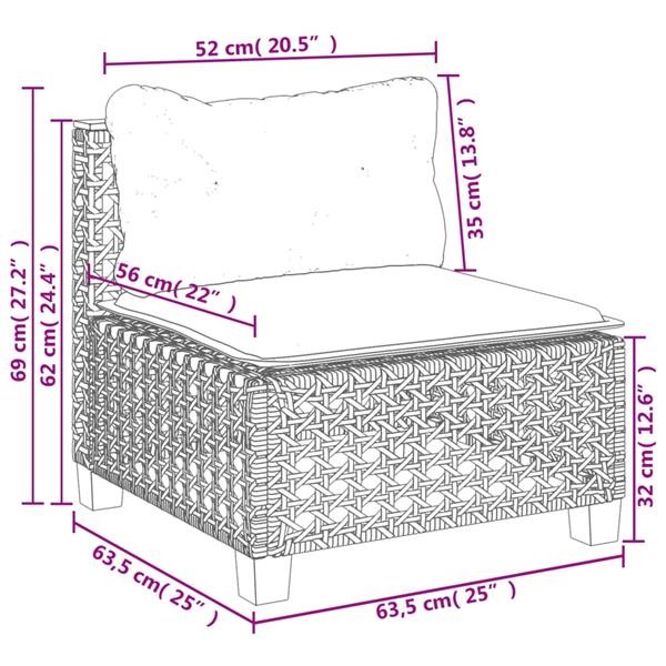 Grote foto vidaxl 4 delige loungeset met kussens poly rattan zwart tuin en terras tuinmeubelen