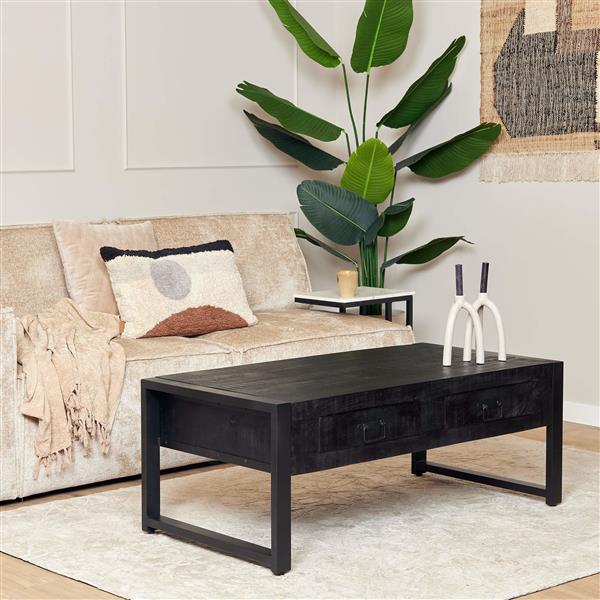 Grote foto zwarte salontafel britt black 120 met lades huis en inrichting eettafels