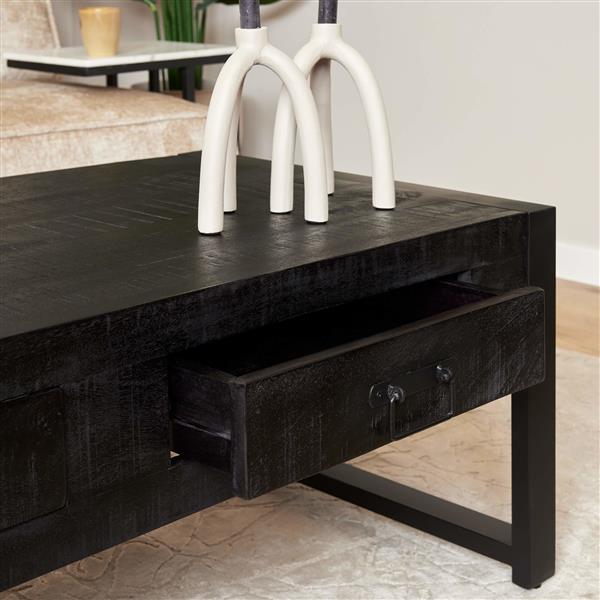 Grote foto zwarte salontafel britt black 120 met lades huis en inrichting eettafels