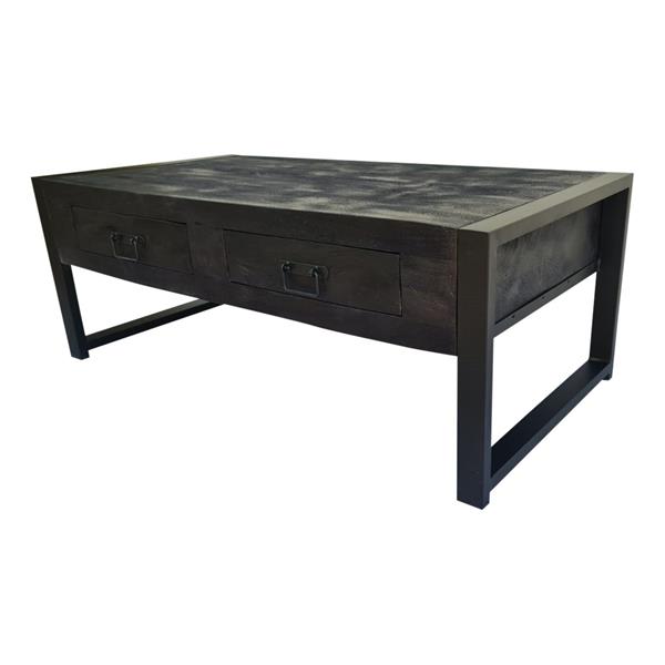 Grote foto zwarte salontafel britt black 120 met lades huis en inrichting eettafels