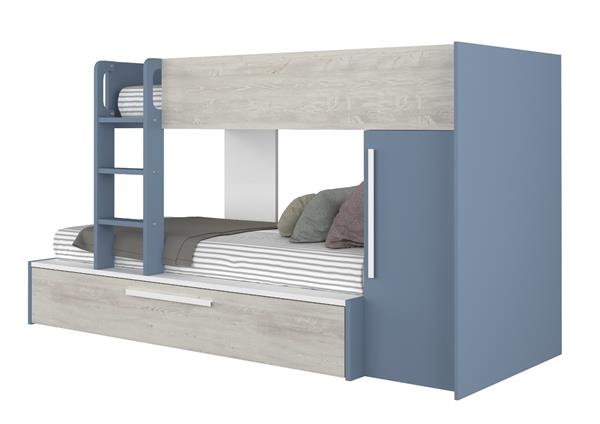 Grote foto jules stapelbed met kast en slaaplade 90x200 blauw trasman huis en inrichting bedden