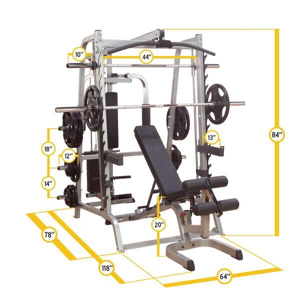 Grote foto body solid gs348 series 7 smith machine full option sport en fitness fitness