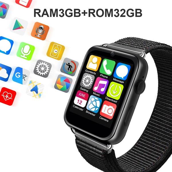 Grote foto drphone sw5 smartwatch mannen 1.88 inch 1gb 16gb opslag android 7.1 wifi gps camera kleding dames horloges