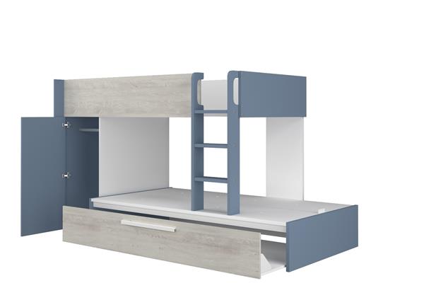 Grote foto jules stapelbed met kast en slaaplade 90x200 blauw trasman huis en inrichting bedden
