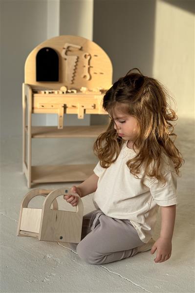 Grote foto houten werkbank met gereedschapskist werkbank kinderen en baby overige