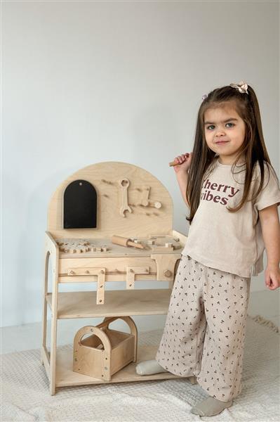Grote foto houten werkbank met gereedschapskist werkbank kinderen en baby overige