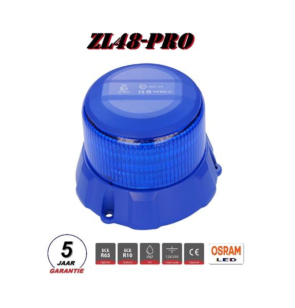 Grote foto zl48b pro super robust led zwaailamp blauw ecer65 klasse 2 ece r10 12 24v bout montage 5 jaar garant auto onderdelen overige auto onderdelen