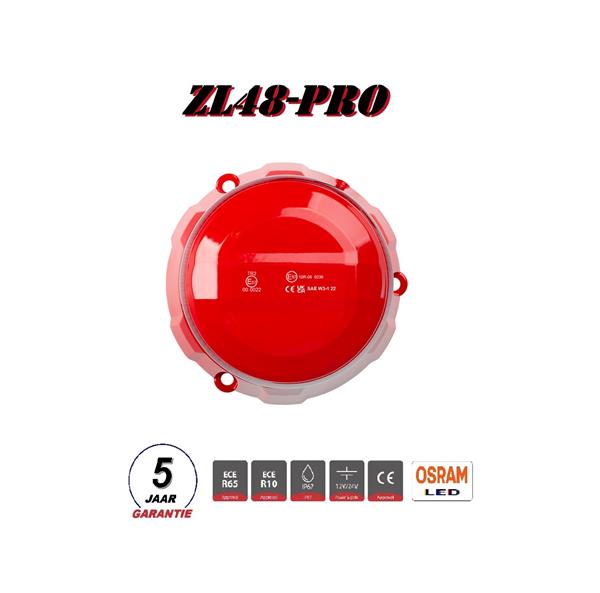 Grote foto zl48r pro 48 watt super robust led zwaailamp rood ecer65 klasse 2 ece r10 12 24v bout montage 5 jaar auto onderdelen overige auto onderdelen