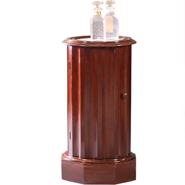 Grote foto cilindrisch nachtkastje of barretje mahonie met marmer 1860 no.941875 antiek en kunst stoelen en banken