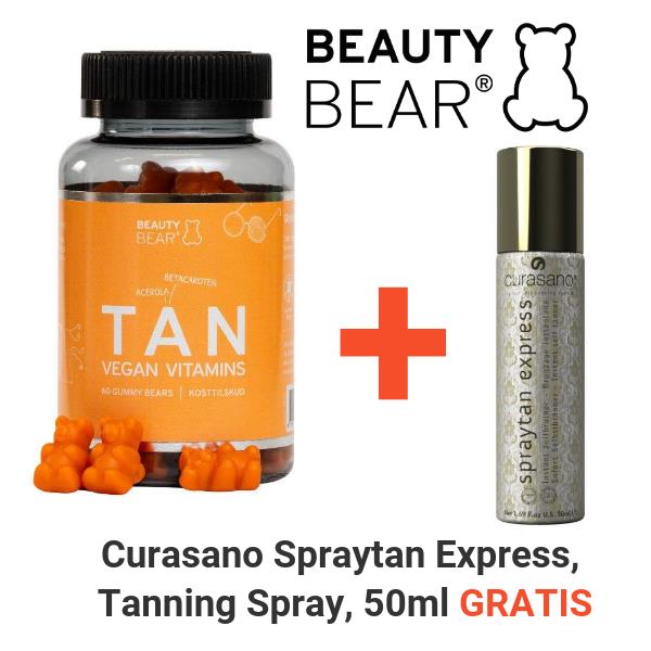 Grote foto beauty bear tan vitamines 60 gummies curasano tanning spray 50ml gratis kleding dames sieraden