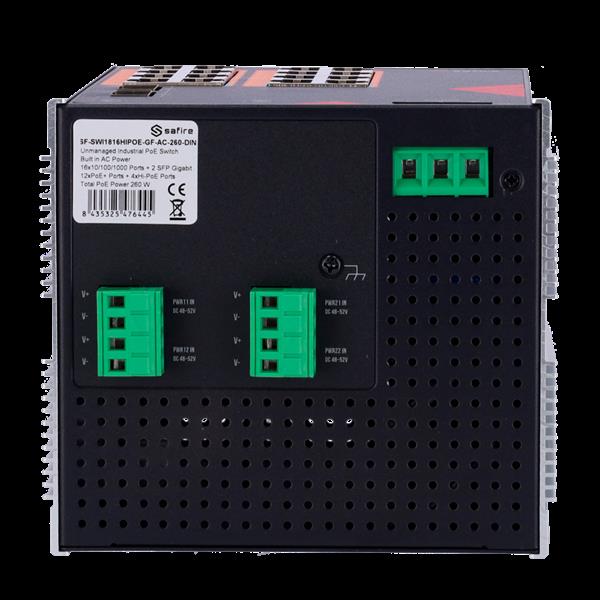 Grote foto safire poe switch 260w unmanaged 16 poorten 2 uplink tot 1000mbps sf swi1816hipoe gf ac 26 computers en software netwerkkaarten routers en switches
