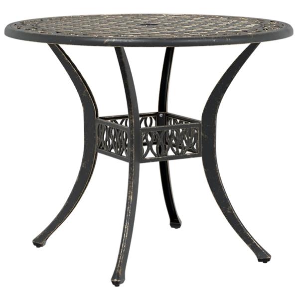Grote foto vidaxl tuintafel 90x75 cm gietaluminium bronskleurig tuin en terras tuinmeubelen