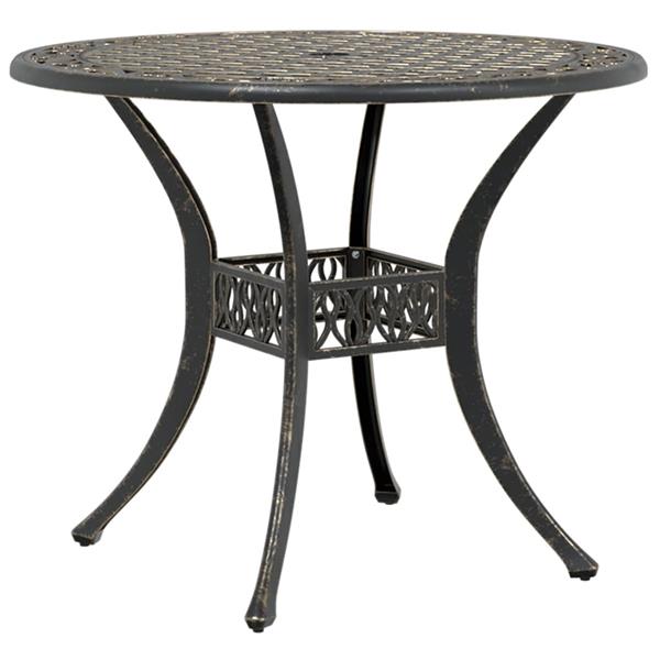 Grote foto vidaxl tuintafel 90x75 cm gietaluminium bronskleurig tuin en terras tuinmeubelen