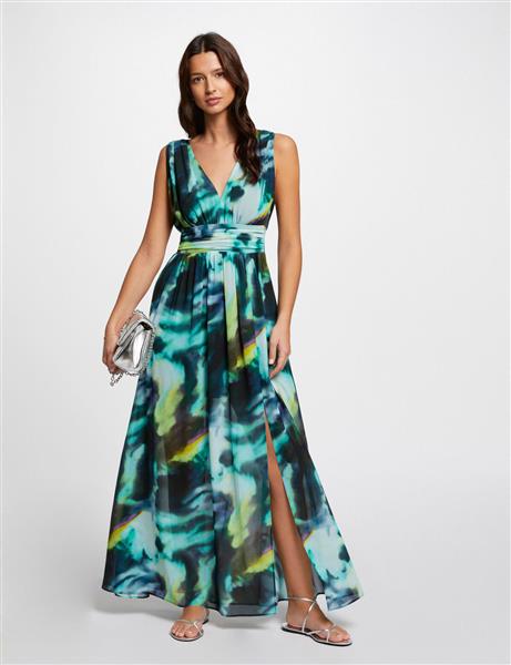 Grote foto printed maxi straight dress 241 rlizo multico kleding dames jurken en rokken