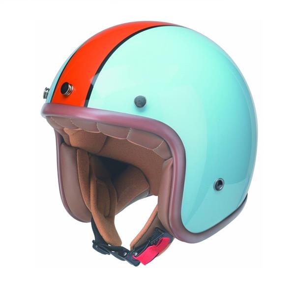 Grote foto redbike rb 764 retro jethelm blauw oranje motoren kleding