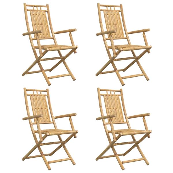 Grote foto vidaxl tuinstoelen 4 st inklapbaar 53x66x99 bamboe tuin en terras tuinmeubelen