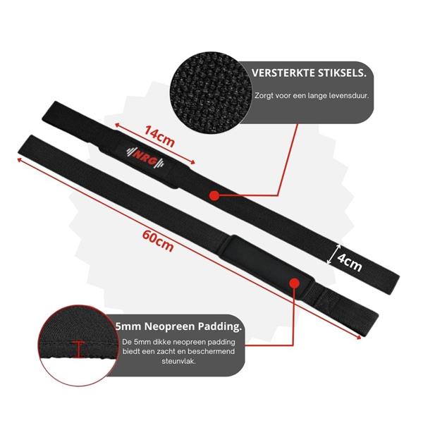 Grote foto nrg fitness lifting straps deadlift straps zwart deluxe sport en fitness fitness