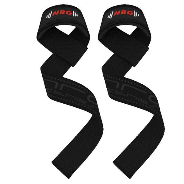 Grote foto nrg fitness lifting straps deadlift straps zwart deluxe sport en fitness fitness