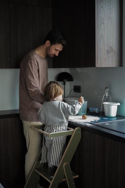 Grote foto opvouwbare kitchen helper naturel naturel kinderen en baby overige