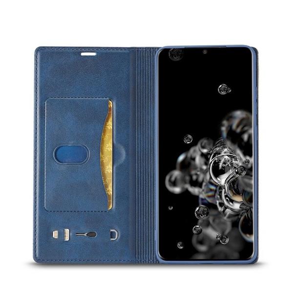 Grote foto drphone imeeke 2 pashouder pu leer magnetische flip galaxy s21 ultra blauw telecommunicatie mobieltjes
