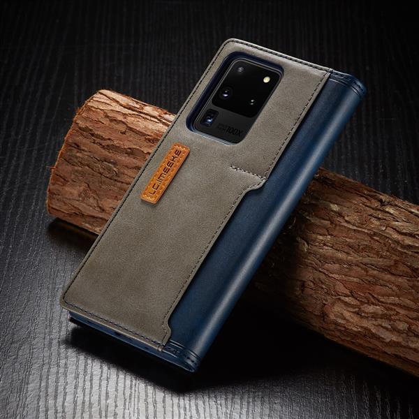 Grote foto drphone imeeke 2 pashouder pu leer magnetische flip galaxy s21 ultra blauw telecommunicatie mobieltjes