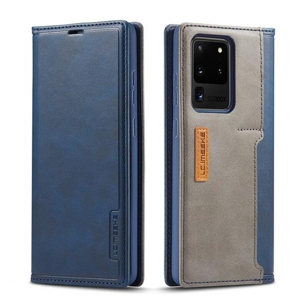 Grote foto drphone imeeke 2 pashouder pu leer magnetische flip galaxy s21 ultra blauw telecommunicatie mobieltjes