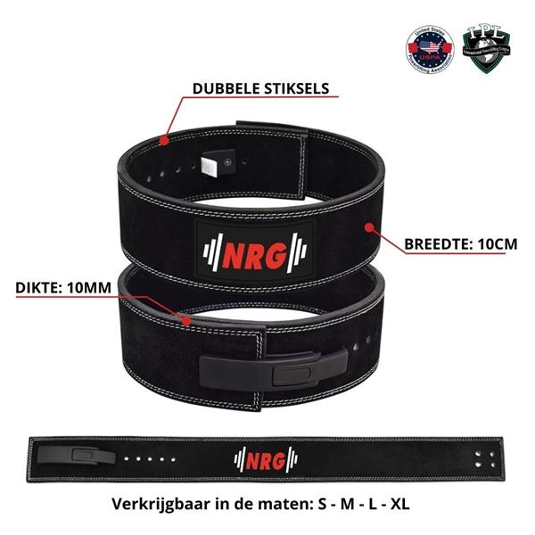 Grote foto nrg fitness powerlift riem 4 met lever buckle maat l sport en fitness fitness