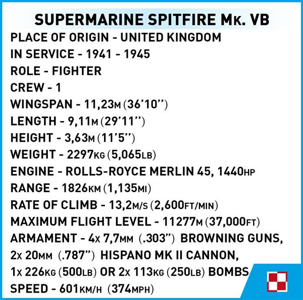 Grote foto cobi ww2 5725 spitfire mk.vb kinderen en baby overige