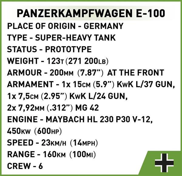 Grote foto cobi 2572 panzerkampfpanzer e 100 kinderen en baby overige