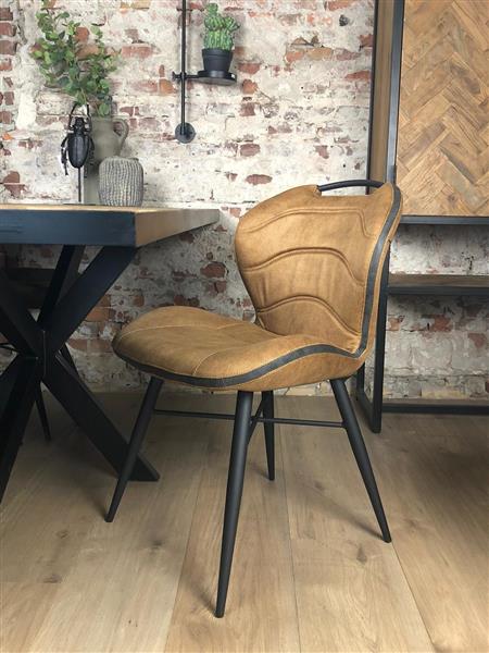 Grote foto eetkamerstoel tiba cognac huis en inrichting stoelen