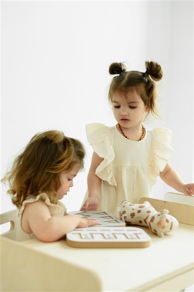 Grote foto houten speeltafel stoel maat s m natural natural kinderen en baby complete kinderkamers
