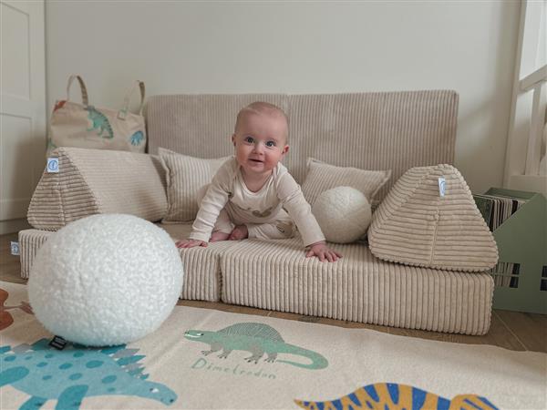 Grote foto mini modulaire bank speelsofa rib velvet lavender standaard kinderen en baby overige