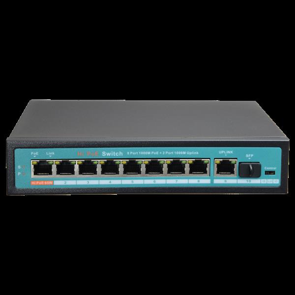 Grote foto dahua oem poe switch 120w unmanaged 8 poorten 2 uplink tot 1000mbps sw1008 gf 120 hipoe computers en software netwerkkaarten routers en switches