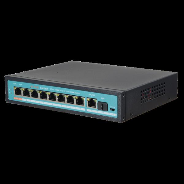 Grote foto dahua oem poe switch 120w unmanaged 8 poorten 2 uplink tot 1000mbps sw1008 gf 120 hipoe computers en software netwerkkaarten routers en switches