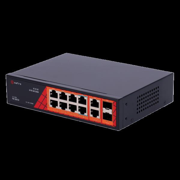 Grote foto safire poe switch 120w unmanaged 8 poorten 4 uplink tot 1000mbps sf sw1208hipoe gf 120 computers en software netwerkkaarten routers en switches