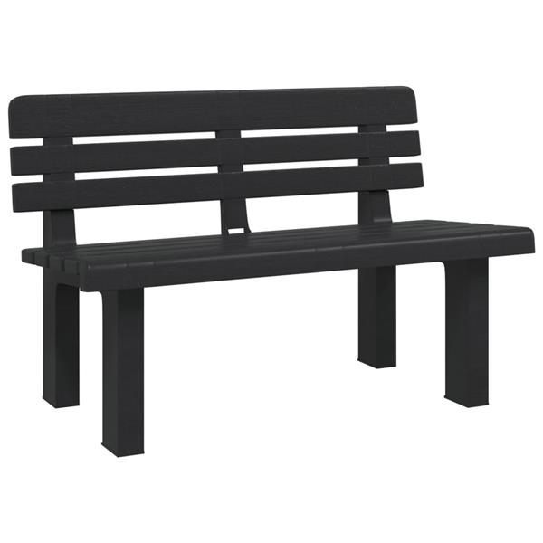Grote foto vidaxl tuinbankje 110x52x71 cm polypropeen antracietkleurig tuin en terras tuinmeubelen