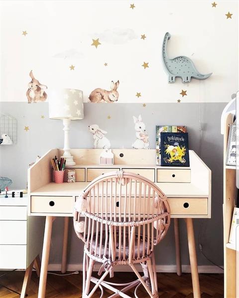 Grote foto bureau secretaire river woodluck sand beige kinderen en baby complete kinderkamers
