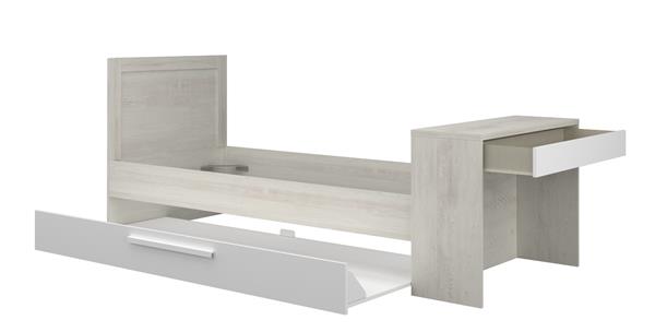 Grote foto shipley 1 persoonsbed met bureau en slaaplade wit witgrenen trasman antiek en kunst stoelen en banken