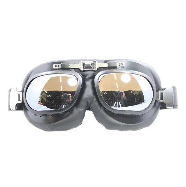 Grote foto crg raf zwarte motorbril glaskleur zilver reflectie motoren kleding