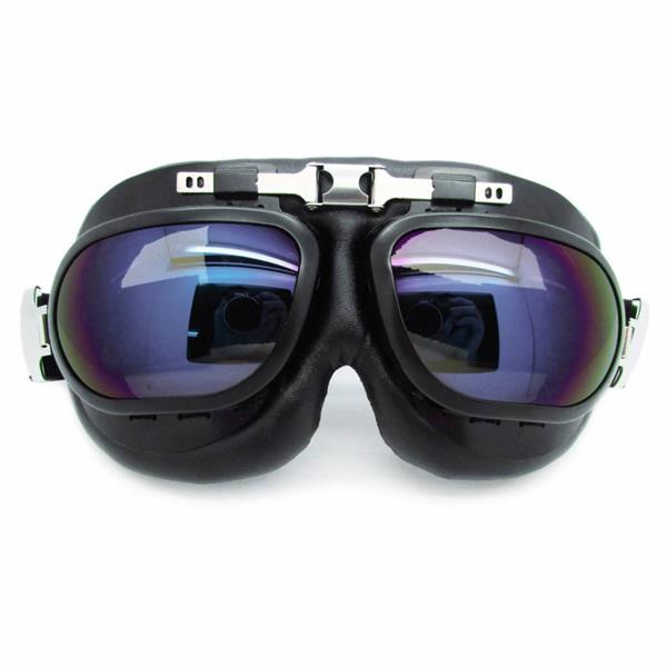 Grote foto crg raf zwarte motorbril glaskleur zilver reflectie motoren kleding