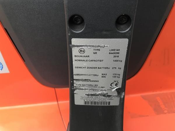 Grote foto vs 21654 elektrische compacte palletwagen bt lwe140 bj2016 doe het zelf en verbouw hefwerktuigen