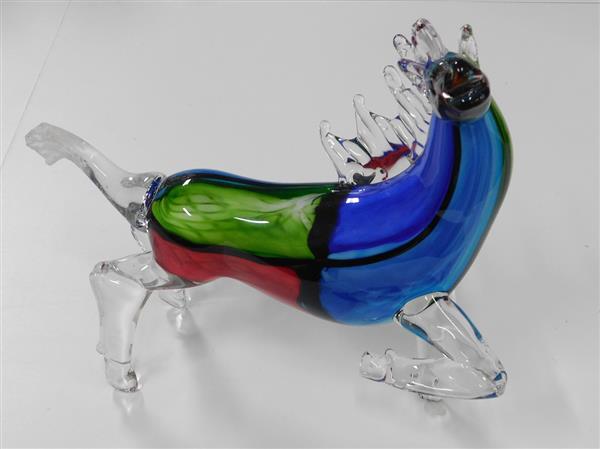 Grote foto glasgeblazen murano style paard vol in kleur prachtig ontwerp. laatste tuin en terras tuindecoratie
