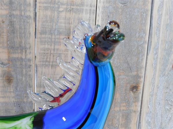 Grote foto glasgeblazen murano style paard vol in kleur prachtig ontwerp. laatste tuin en terras tuindecoratie