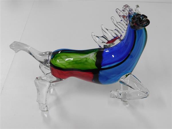 Grote foto glasgeblazen murano style paard vol in kleur prachtig ontwerp. laatste tuin en terras tuindecoratie
