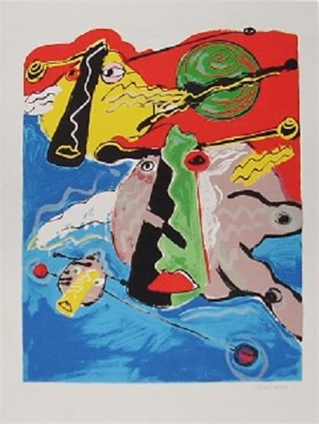 Grote foto peter diem cosmic cow groot antiek en kunst litho en zeefdrukken