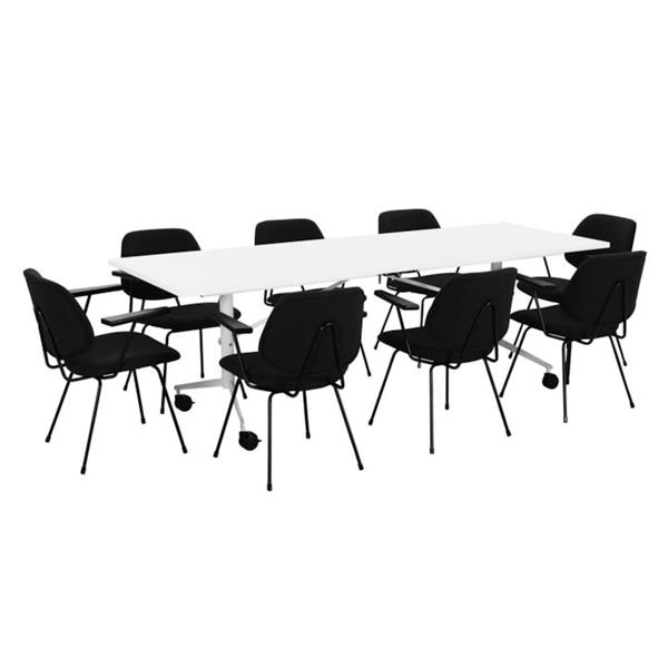 Grote foto easy inklapbare verrijdbare vergadertafel wit huis en inrichting eettafels