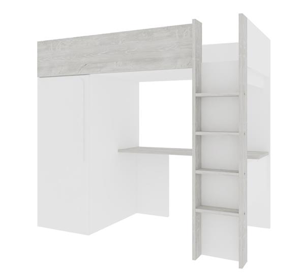 Grote foto studio 1803 hoogslaper met bureau en kast 90x200 wit cascina trasman kinderen en baby complete kinderkamers