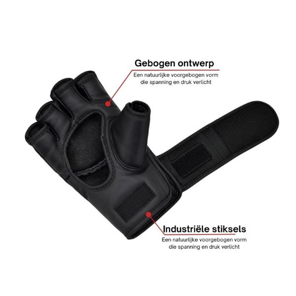 Grote foto nrg fitness mma handschoenen maya leer zwart maat l sport en fitness vechtsporten en zelfverdediging